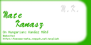 mate kanasz business card